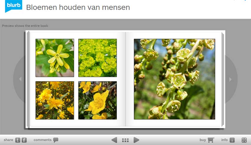 Blurb fotoboek: bloemen houden van mensen